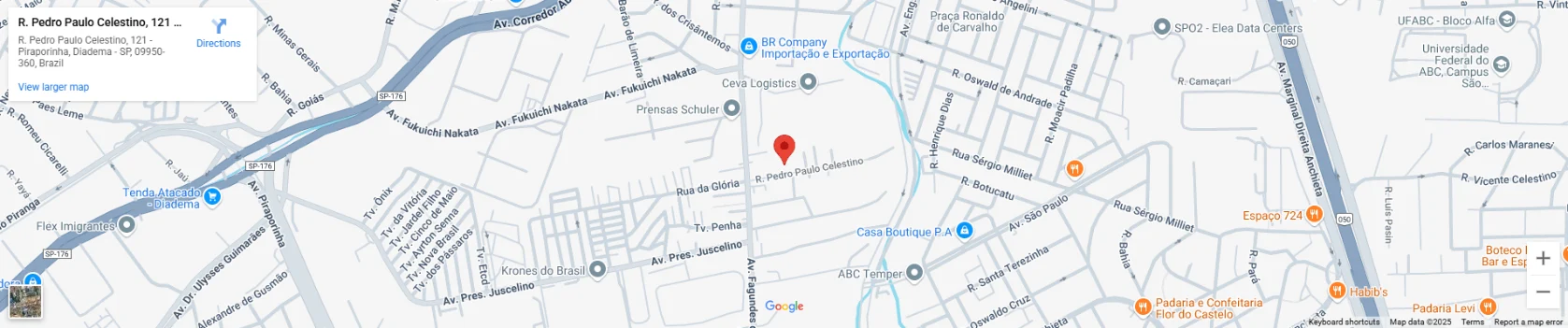 Mapa de localização da Inrack